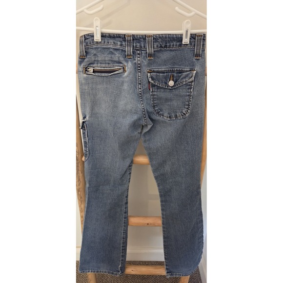 Levi's 518 Superlow Size 3 Junior Vtg Y2k bootcut flare light wash side pocket - Picture 2 of 7